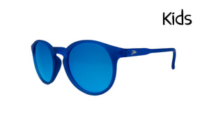 Kids Mattschwarz - Electric Blue Lens