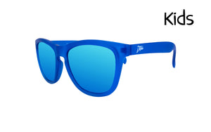 Kids Mattschwarz - Electric Blue Lens